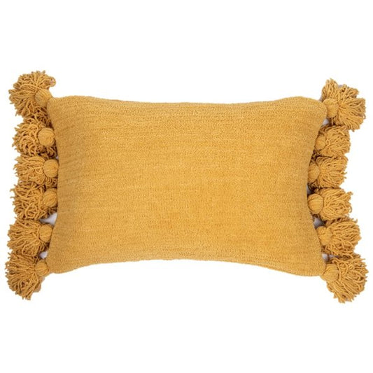 Coussin rectangulaire jaune moutarde PADDINGTON  ( 16'' x 24'')- Par Brunelli coussins  ,disponible chez Literie-Déco et moi 