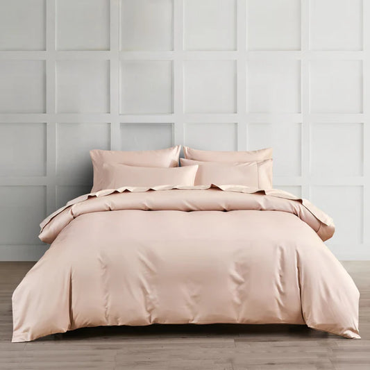 Housse de couette en coton PIMA ( 400 fils )- ( Pétale Rose ) Housse de couette  ,disponible chez Literie-Déco et moi 