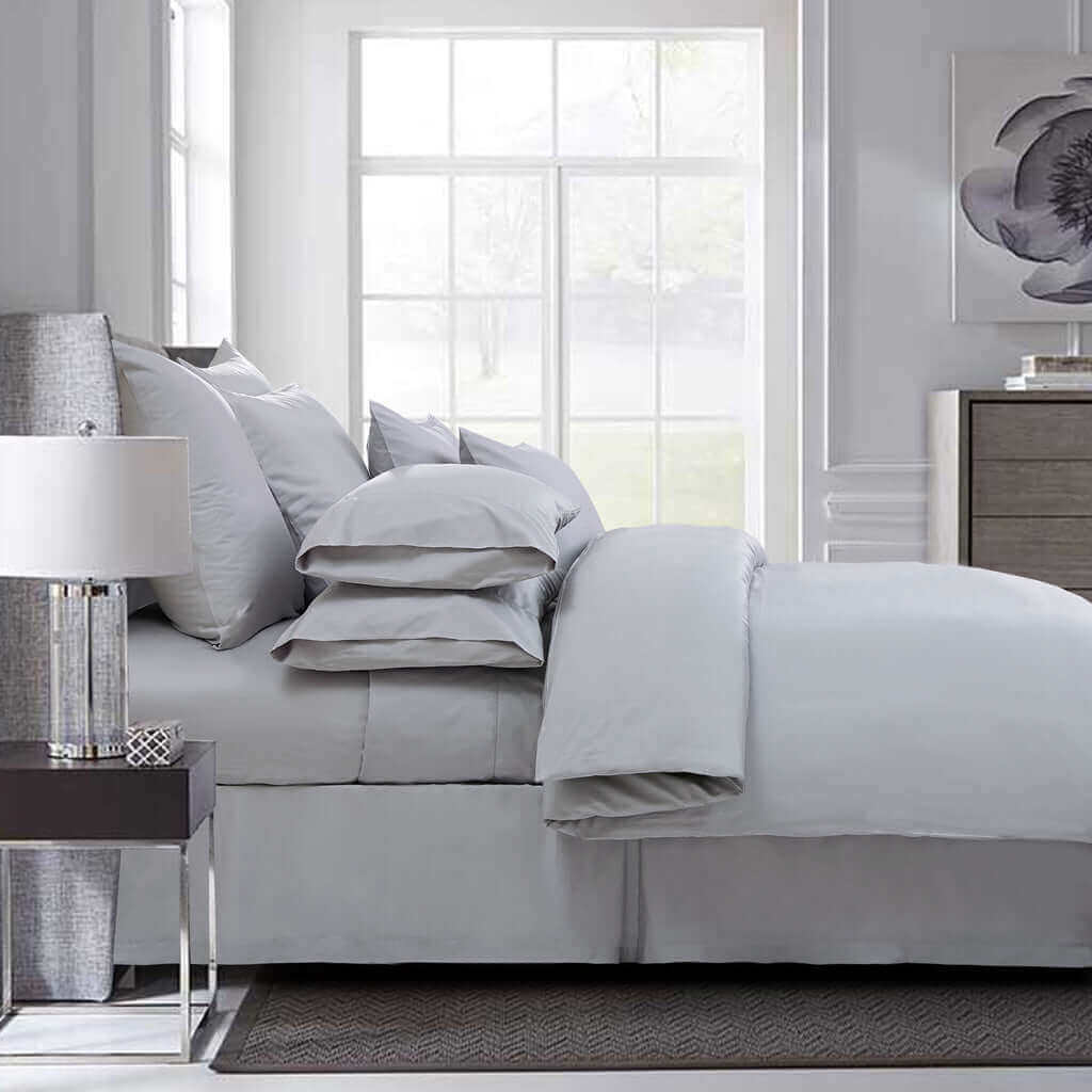 RABAIS - Ensemble de housse de couette coton égyptien 400fils ( Gris ) - FORMAT JUMEAU)( Seulement 1 en stock ) - Literie - Déco et moi