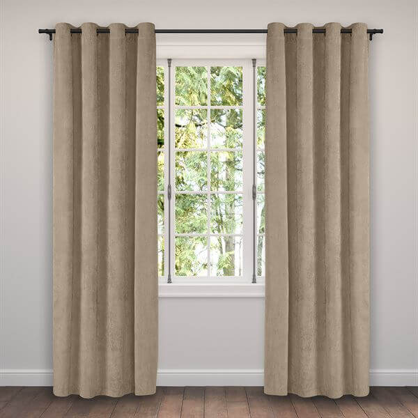 Rideau en velours côtelé taupe CORDUROY-  Par Brunelli - rideau Brunelli - Literie-Déco et moi 