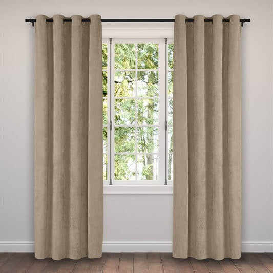 Rideau en velours côtelé taupe CORDUROY-  Par Brunelli - rideau Brunelli - Literie-Déco et moi 