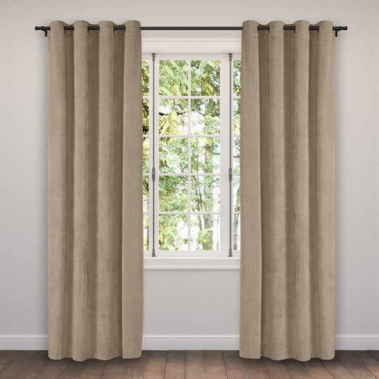 Rideau en velours côtelé taupe CORDUROY - Par Brunelli - Literie - Déco et moi