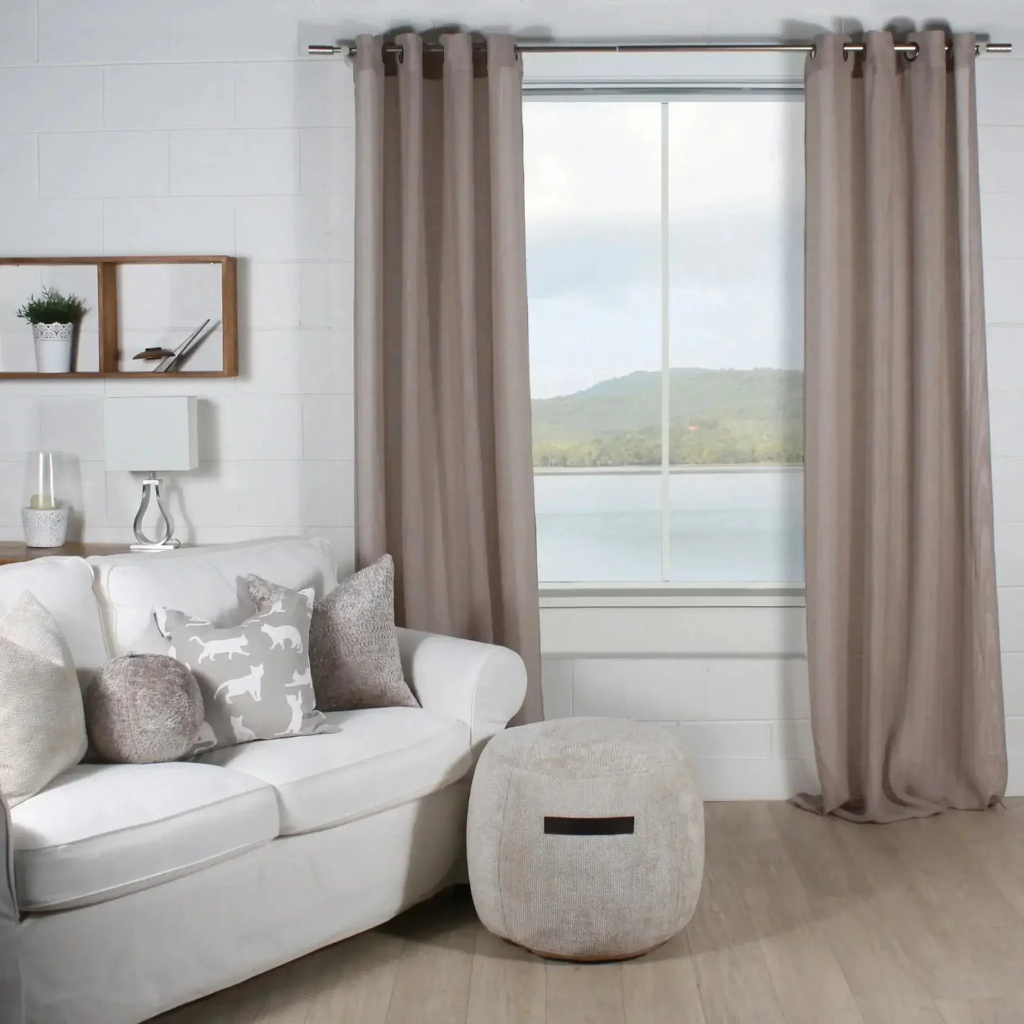  Rideau en voile effet lin MALAGA de Accent mode – PRODUIT  de qualité chez Literie & Déco et Moi