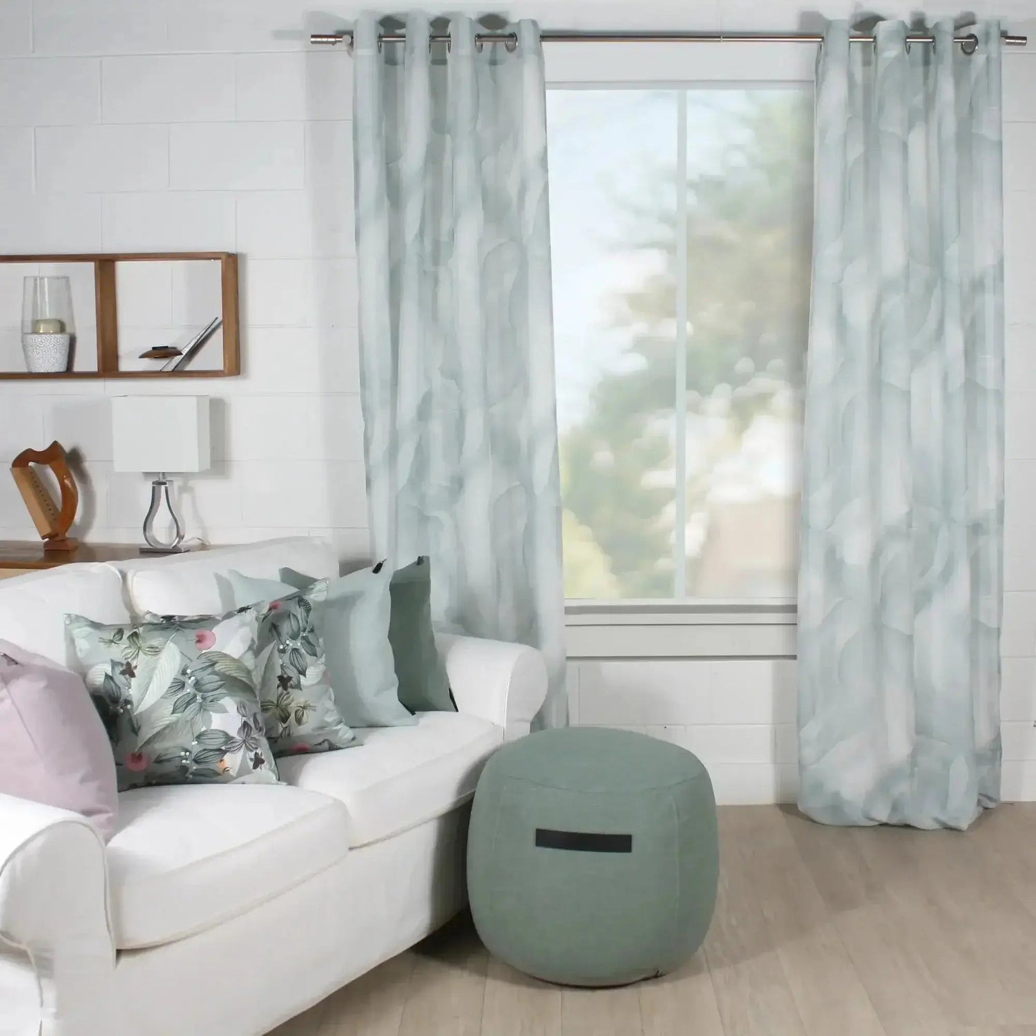 Rideau FLOU ( aqua ) - rideau Accent mode - Literie-Déco et moi 