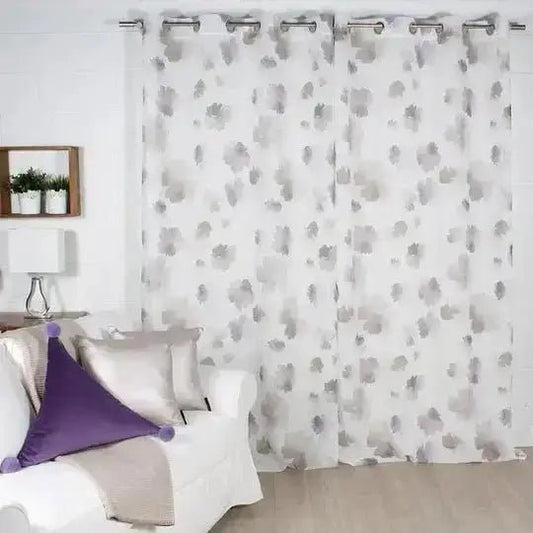 Rideau LAURA ( beige et mauve ) - rideau Accent mode - Literie-Déco et moi 