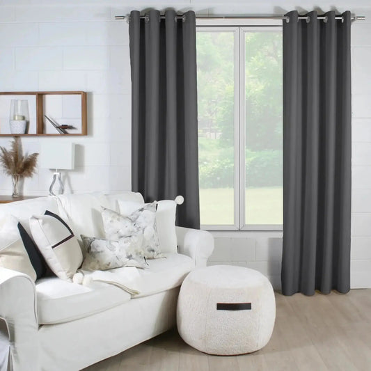 Rideau  opaque SHERBROOKE  ( Gris charcoal ) - rideau Accent mode - Literie-Déco et moi 