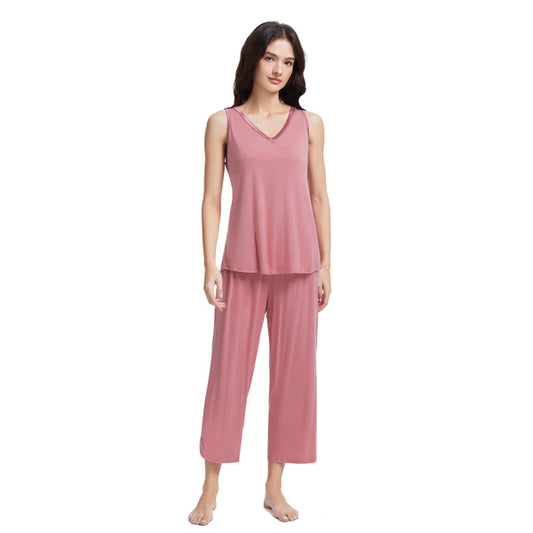 Ensemble capri en bambou ( Rose ) PEIGNOIR  ,disponible chez Literie-Déco et moi 