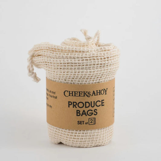 Sac de produits en coton biologique ( Paquet de 2) sac en filet  ,disponible chez Literie-Déco et moi 