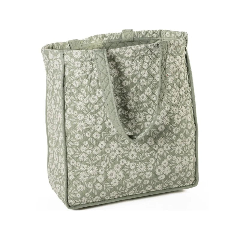 Sac fourre-tout vert avec de petites fleurs Maggie-Par Brunelli - Sac fourre-tout Brunelli - Literie-Déco et moi 