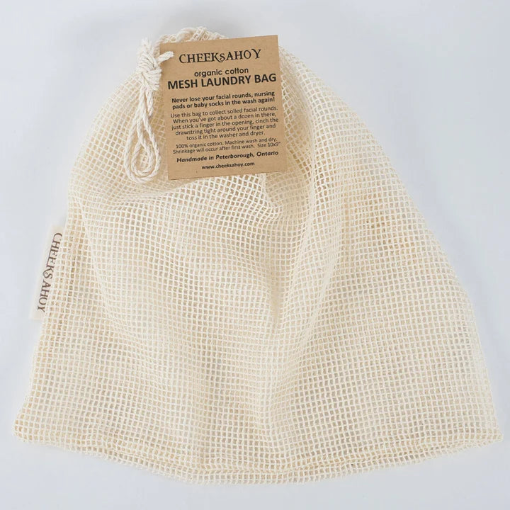 Sac a linge en maille de coton biologique sac en filet  ,disponible chez Literie-Déco et moi 