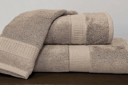 Serviettes en bambou/coton ( Taupe ) - serviettes de bain rjs trading - Literie-Déco et moi