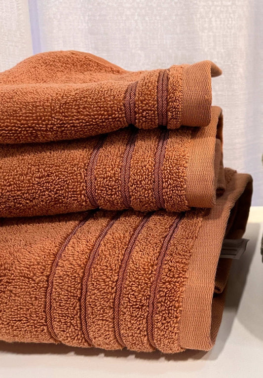 Serviettes en coton douces au toucher ( Confectionnées au Portugal ) Terracotta - Literie - Déco et moi