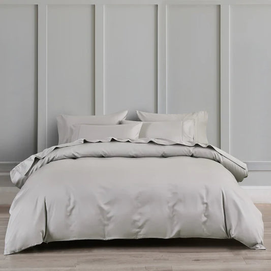 Housse de couette en coton PIMA ( 400 fils )- Gris Argent Housse de couette  ,disponible chez Literie-Déco et moi 