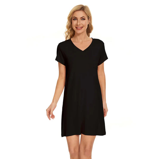 Ensemble pyjama a manches longues en bambou ( Noir ) Chemise de nuit  ,disponible chez Literie-Déco et moi 