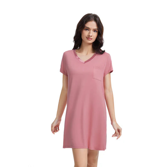Chemise de nuit en bambou ( Rose ) Chemise de nuit  ,disponible chez Literie-Déco et moi 