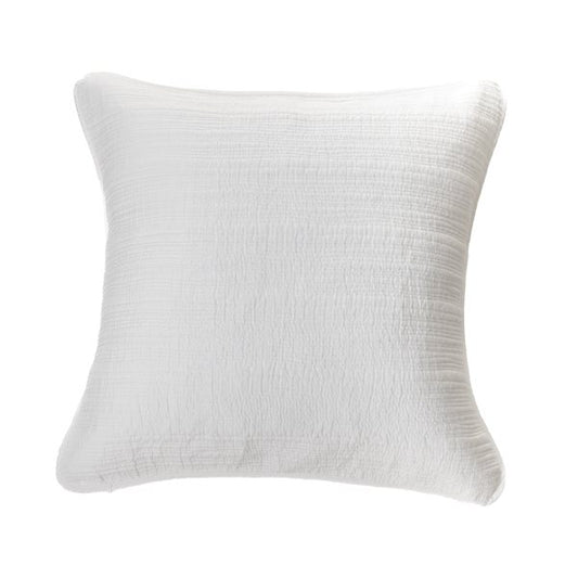 Cache coussin piqué blanc STITCH ( 18'' X 18'')- Par Brunelli Cache coussin  ,disponible chez Literie-Déco et moi 