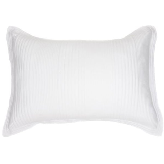 Cache oreiller décoratif en coton piqué blanc SUITE-  Par Brunelli Cache oreillers  ,disponible chez Literie-Déco et moi 