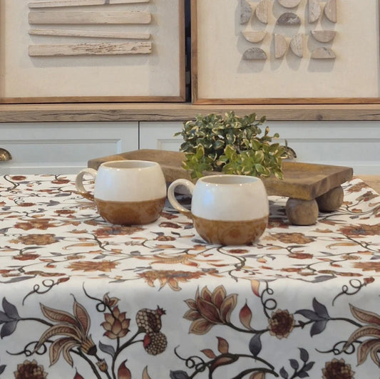 Nappe beige fleurie Susan - NAPPES Brunelli - Literie-Déco et moi 