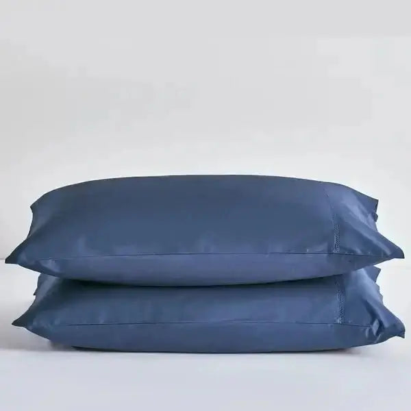 Taies d'oreiller coton PIMA 400fils (Paquet de 2) - Marine - Literie - Déco et moi