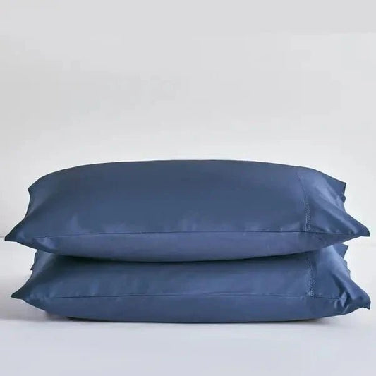 Taies d'oreiller coton PIMA 400fils (Paquet de 2) - Marine - Literie - Déco et moi