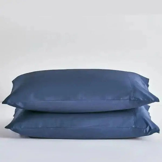 Taies d'oreiller coton PIMA 400fils (Paquet de 2) - Marine - taies Daniadown - Literie-Déco et moi