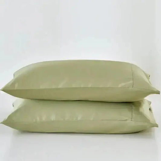 Taies d'oreiller coton PIMA 400fils (Paquet de 2) - Vert Cypress - taies Daniadown - Literie-Déco et moi