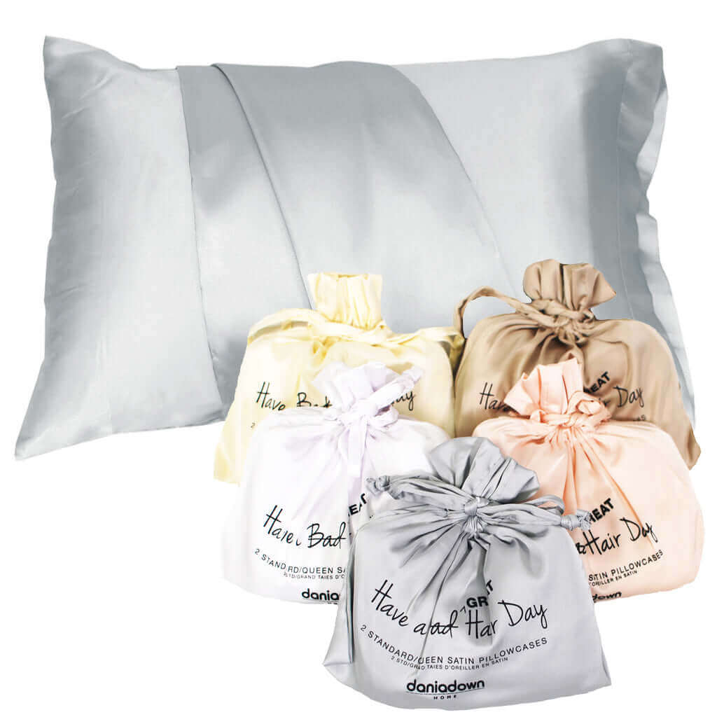 Taies oreiller en SATIN (Paquet de 2) - taies Daniadown - $49.95! Literie-Déco et moi 