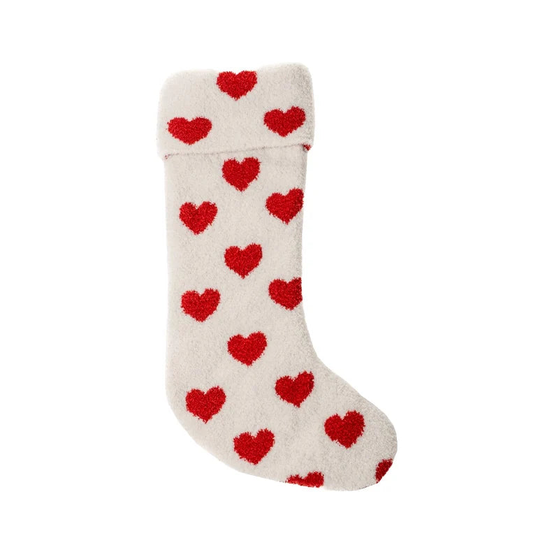Bas de Noël ivoire à coeurs rouges Tenderness- Par Brunelli  ( ARRIVAGE MI-OCTOBRE ) - Coussins Brunelli - Literie-Déco et moi 