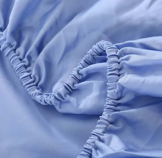 Ensemble de draps en coton égyptien (300 fils) - Bleu Draps  ,disponible chez Literie-Déco et moi 
