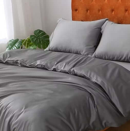 Housse de couette en coton égyptien (300 fils) - Gris Charcoal Housse de couette ,disponible chez Literie-Déco et moi