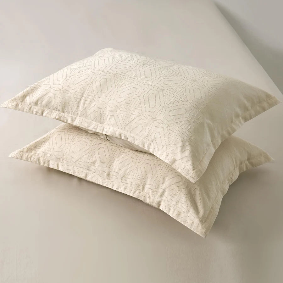 Ensemble douillette motifs géométriques Ventona( Beige ) - Douillette NS - Literie-Déco et moi 