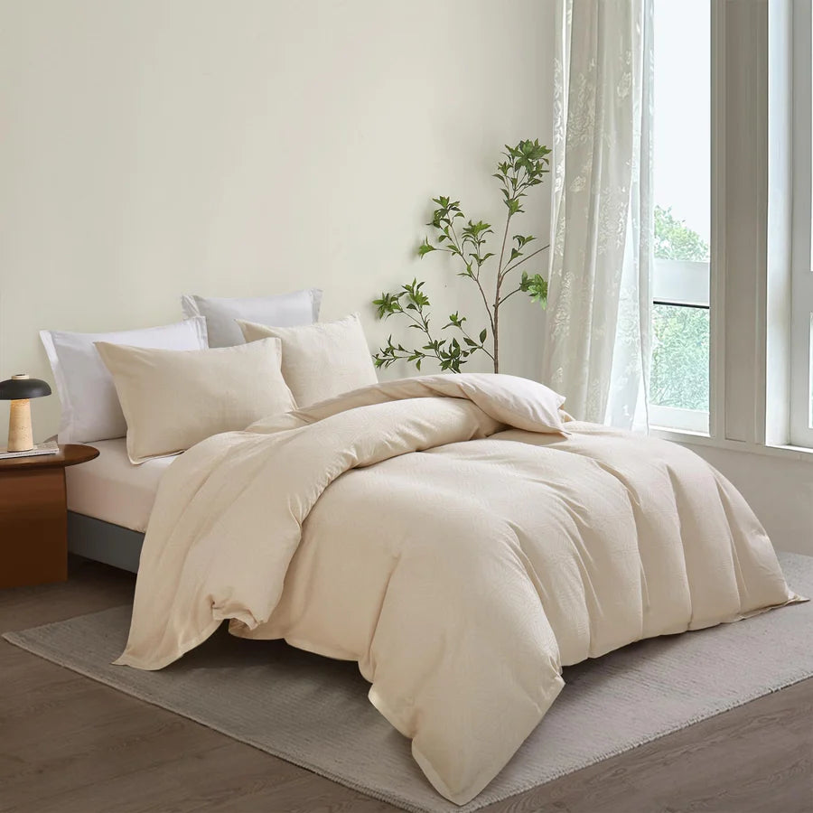 Ensemble housse de couette motifs géométriques Ventona ( Beige )