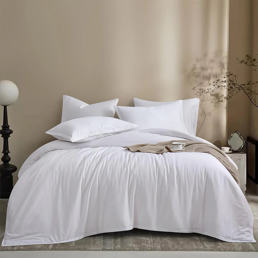 Ensemble housse de couette motifs géométriques Ventona ( Blanc )