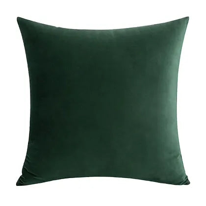 Coussin vert foncé VELVET  ( 12'' X 20'') ou ( 18'' X 18'') coussins  ,disponible chez Literie-Déco et moi 