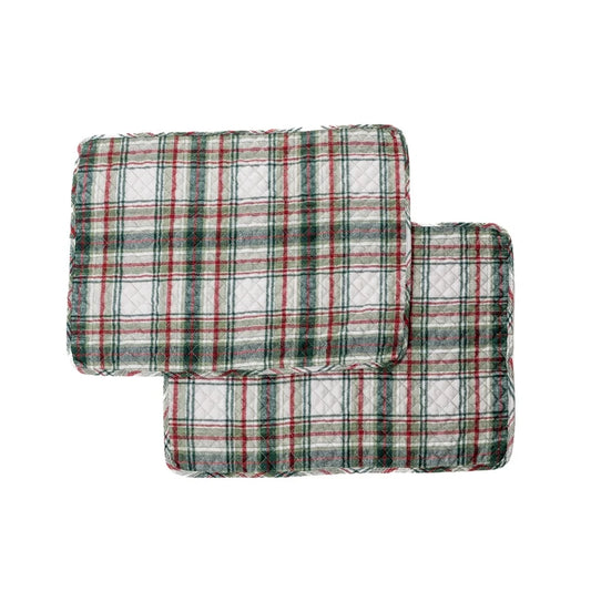 Ensemble de 4 napperons à carreaux vert et rouge Woody- Par Brunelli - NAPPES Brunelli - Literie-Déco et moi