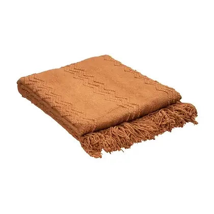 Jeté COZY - Terracotta ( 50''x60'') Jeté  ,disponible chez Literie-Déco et moi 