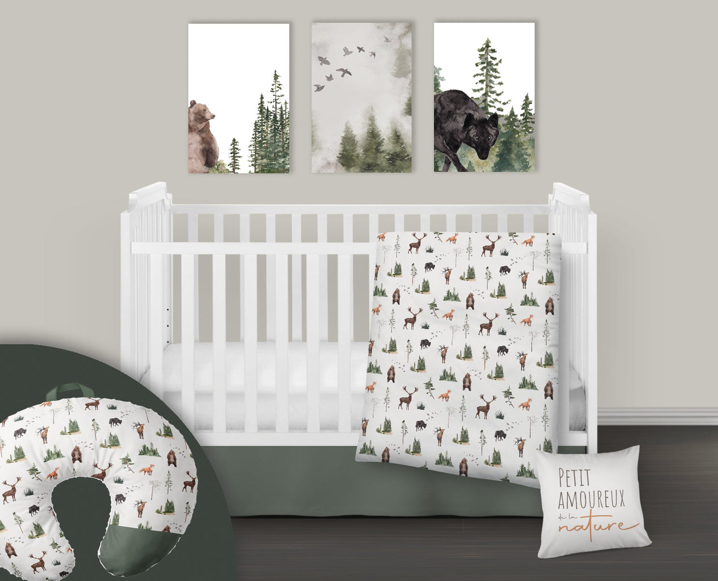 ( Fait au Québec) Ensemble de literie et accessoires pour bébé - RÉSERVE NATURELLE Literie bébés  ,disponible chez Literie-Déco et moi 