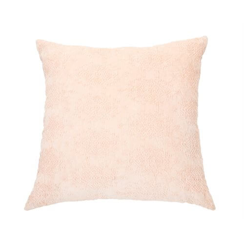 Oreiller européen en velours jacquard rose pale TORO ( 25'' x 25'')- Par Brunelli coussins  ,disponible chez Literie-Déco et moi 