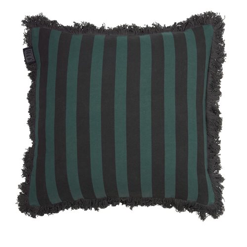 Coussin vert à rayures VIGGO ( 18''x 18'')- Par Brunelli coussins  ,disponible chez Literie-Déco et moi 