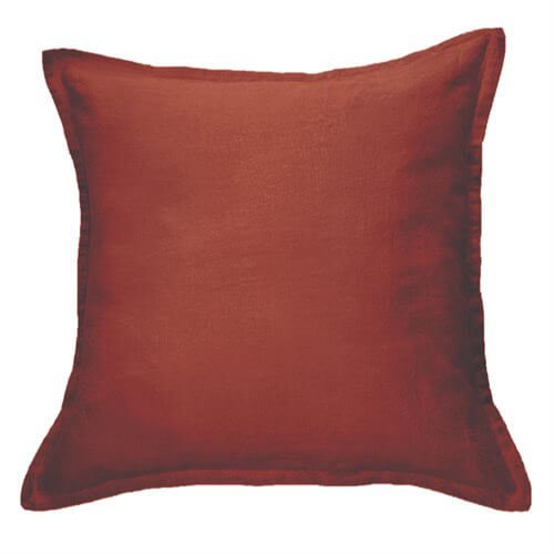 Cache oreiller européen en lin terracotta LINEN (25'' X 25'') - Par Brunelli Cache oreillers  ,disponible chez Literie-Déco et moi 
