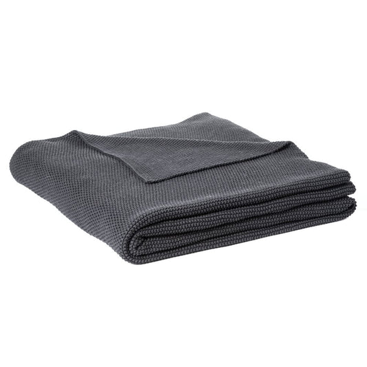 Couverture en tricot noir CHARLY- Par Brunelli Couverture tricot  ,disponible chez Literie-Déco et moi 