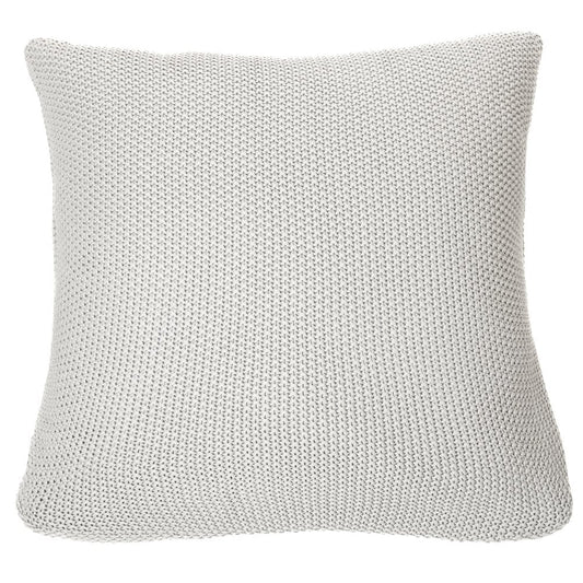 Oreiller européen en tricot gris CHARLY ( 25'' x 25'')- Par Brunelli coussins  ,disponible chez Literie-Déco et moi 