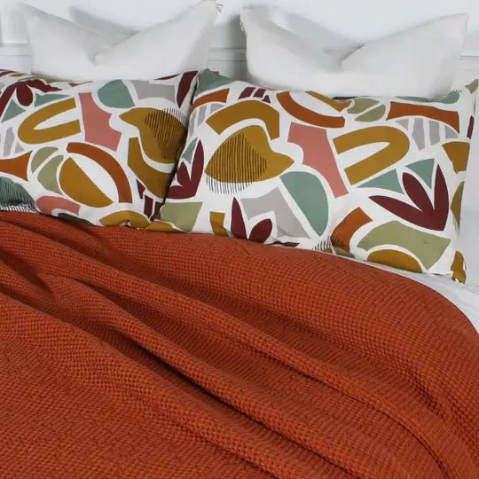 Couverture PORTO ( Orange ) Couvertures  ,disponible chez Literie-Déco et moi 
