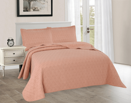 Ensemble de couverture matelassée  DIAMANT (Coucher de soleil ) Couvre-lit  ,disponible chez Literie-Déco et moi 
