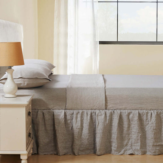 Ensemble draps en LIN  ( Naturel ) Draps  ,disponible chez Literie-Déco et moi 