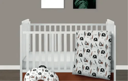 ( Fait au Québec) 2 ensembles de literie pour JUMEAUX/JUMELLES- DANS LA SAVANE Literie bébés  ,disponible chez Literie-Déco et moi 