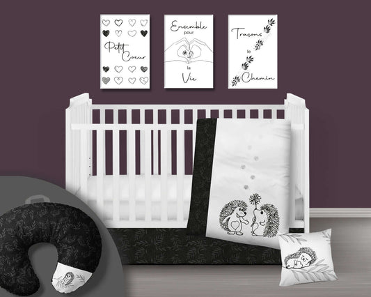 ( Fait au Québec) Ensemble de literie et accessoires pour bébé - COPAIN , COPINE Literie bébés  ,disponible chez Literie-Déco et moi 