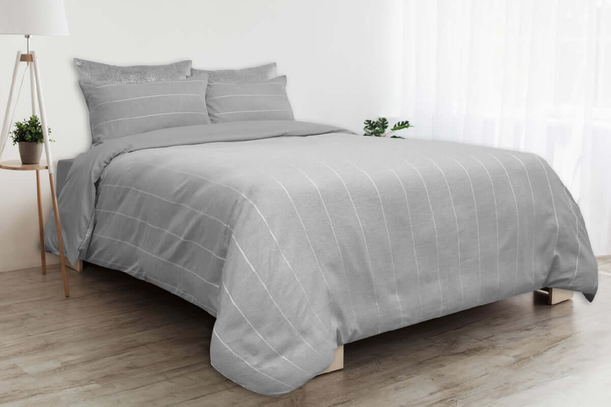 Housse de couette SUTHERLAND ( Gris ) Housse de couette  ,disponible chez Literie-Déco et moi 