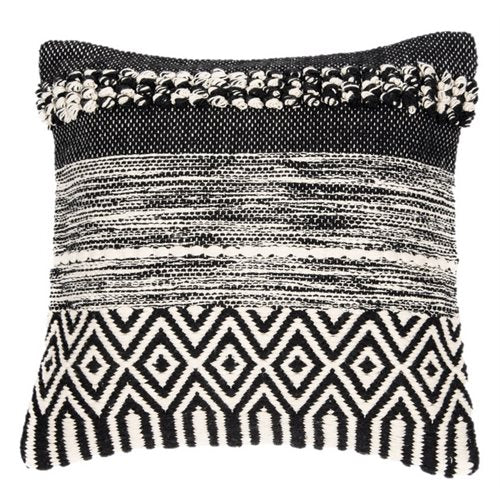 Coussin noir et blanc IZEL ( 18'' X 18'' )- Par Brunelli coussins  ,disponible chez Literie-Déco et moi 