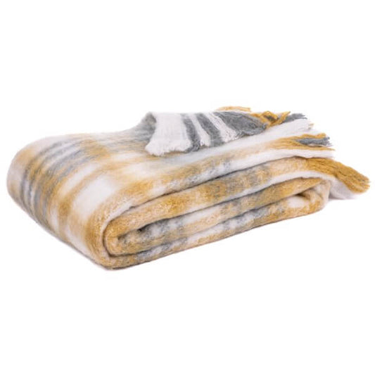 Jeté en mohair à carreaux STUART  (50'' x 60'' )- Par Brunelli Jeté  ,disponible chez Literie-Déco et moi 